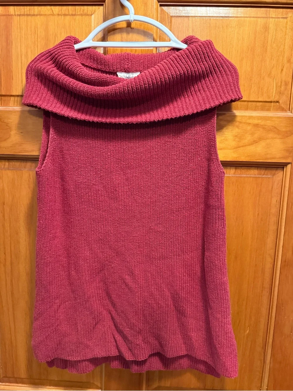 LOFT Sleeveless Cowl Neck Sweater - Rose Pink